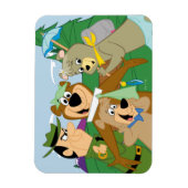 ヨギベアアンドフレンズフレームフォレスト写真 マグネット (縦)