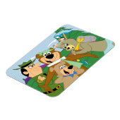 ヨギベアアンドフレンズフレームフォレスト写真 マグネット (左側)