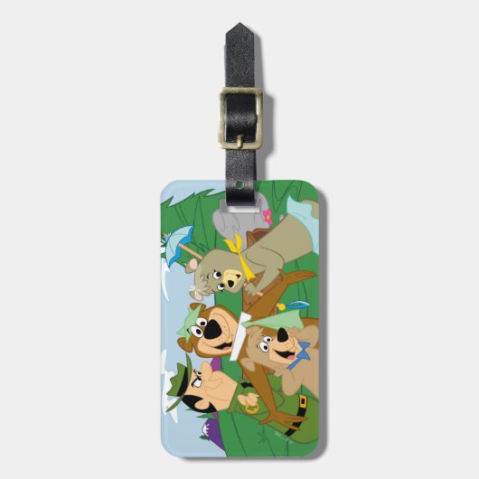 ヨギベアアンドフレンズフレームフォレスト写真 ラゲッジタグ (正面縦)