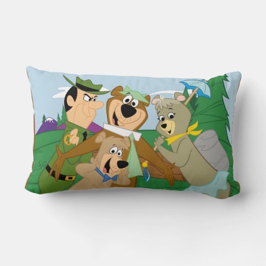 ヨギベアアンドフレンズフレームフォレスト写真 ランバークッション (裏面)