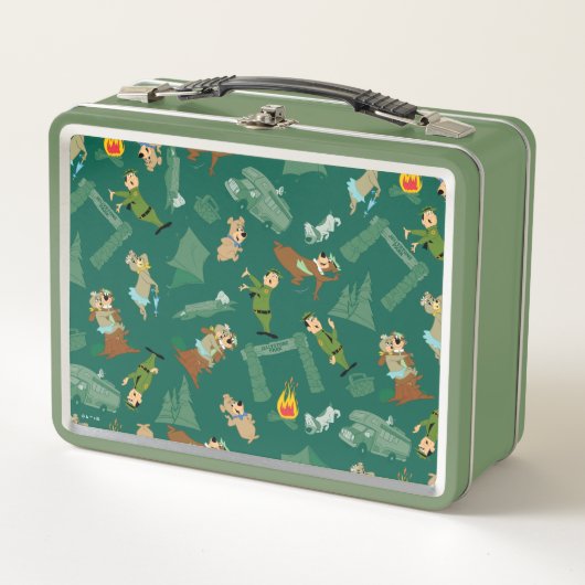 ヨギベアアンドフレンズJellystoneパークキャンプパターン メタルランチボックス (正面)