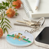 ヨギベアアンドブーブーおもしろいカヌアドベンチャー キーホルダー (正面右)