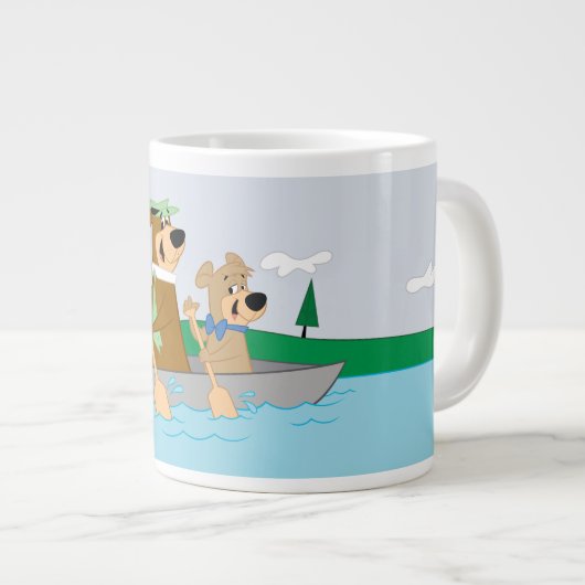 ヨギベアアンドブーブーおもしろいカヌアドベンチャー ジャンボコーヒーマグカップ (正面右)