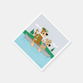 ヨギベアアンドブーブーおもしろいカヌアドベンチャー スタンダードカクテルナプキン (角)