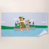 ヨギベアアンドブーブーおもしろいカヌアドベンチャー ビーチタオル (正面)