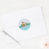 ヨギベアアンドブーブーおもしろいカヌアドベンチャー ラウンドシール (封筒)