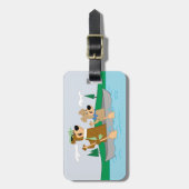 ヨギベアアンドブーブーおもしろいカヌアドベンチャー ラゲッジタグ (正面縦)