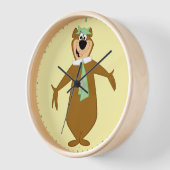 ヨギベアウェルカム 壁時計 (傾斜)