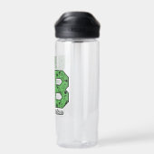 ヨギベアパターン（の模様が）あるバーシティ文字 ウォーターボトル (背面)