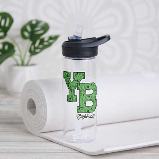 ヨギベアパターン（の模様が）あるバーシティ文字 ウォーターボトル (ヨガ)