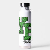 ヨギベアパターン（の模様が）あるバーシティ文字 ウォーターボトル (左面)