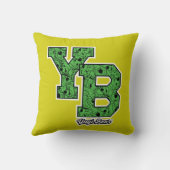 ヨギベアパターン(の模様が)あるバーシティ文字 クッション (裏面)