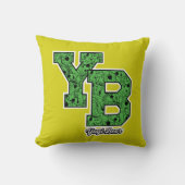 ヨギベアパターン(の模様が)あるバーシティ文字 クッション (正面)