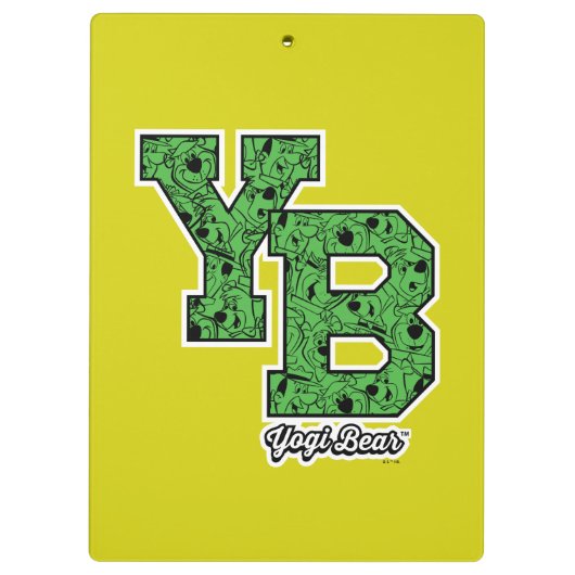 ヨギベアパターン（の模様が）あるバーシティ文字 クリップボード (裏面)