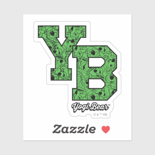 ヨギベアパターン(の模様が)あるバーシティ文字 シール (シート)