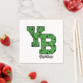 ヨギベアパターン（の模様が）あるバーシティ文字 スタンダードカクテルナプキン (インサイチュ)