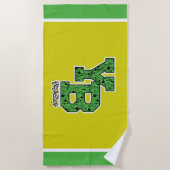 ヨギベアパターン（の模様が）あるバーシティ文字 ビーチタオル (正面)