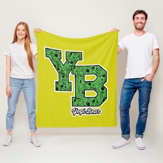 ヨギベアパターン(の模様が)あるバーシティ文字 フリースブランケット (インサイチュ)