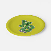 ヨギベアパターン（の模様が）あるバーシティ文字 ペーパープレート (アングル)