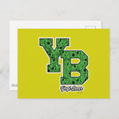 ヨギベアパターン(の模様が)あるバーシティ文字 ポストカード (正面/裏面)