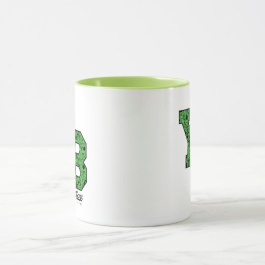 ヨギベアパターン(の模様が)あるバーシティ文字 マグカップ (中央)