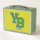ヨギベアパターン(の模様が)あるバーシティ文字 メタルランチボックス (裏面)