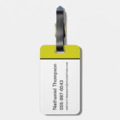 ヨギベアパターン(の模様が)あるバーシティ文字 ラゲッジタグ (裏面縦)