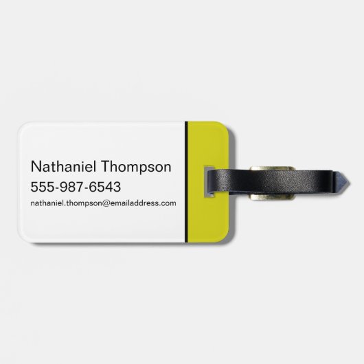 ヨギベアパターン（の模様が）あるバーシティ文字 ラゲッジタグ (裏面横)