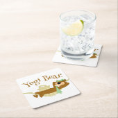 ヨギベアーピクニックハンモック昼寝時間 スクエアペーパーコースター (インサイチュ)