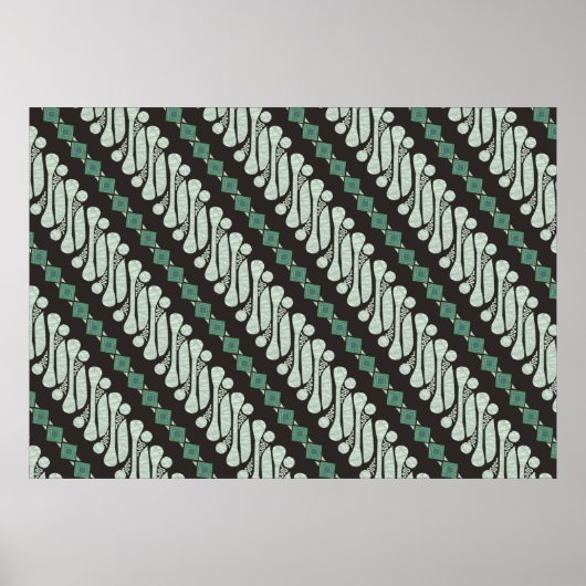 ヨギャカルタのバティック パラン、様々なモダンなパターン ポスター (正面)