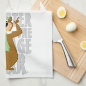 ヨギ頭が切れるは平均熊より キッチンタオル (四つ折り)