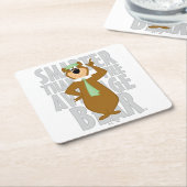 ヨギ頭が切れるは平均熊より スクエアペーパーコースター (アングル)