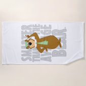 ヨギ頭が切れるは平均熊より ビーチタオル (正面)