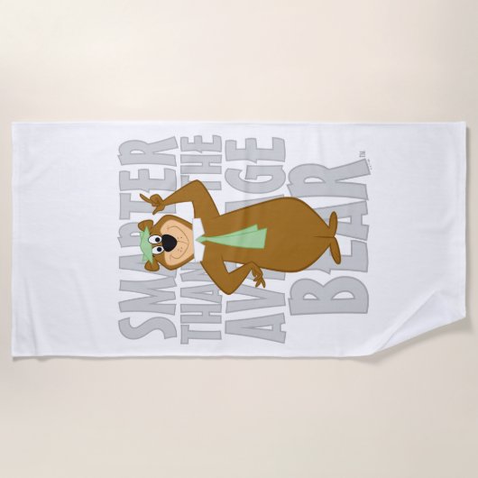 ヨギ頭が切れるは平均熊より ビーチタオル (正面)