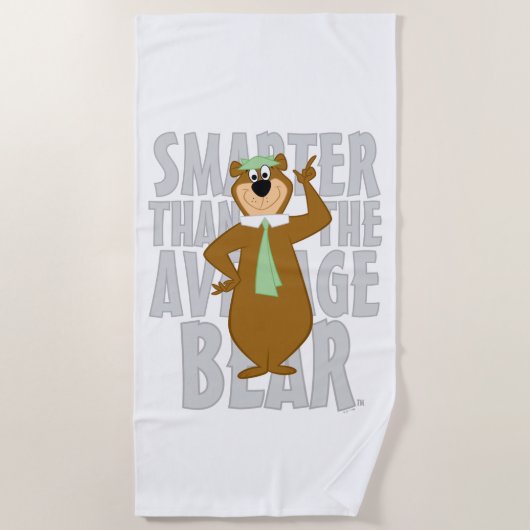 ヨギ頭が切れるは平均熊より ビーチタオル (正面)