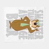 ヨギ頭が切れるは平均熊より フリースブランケット (正面(横))