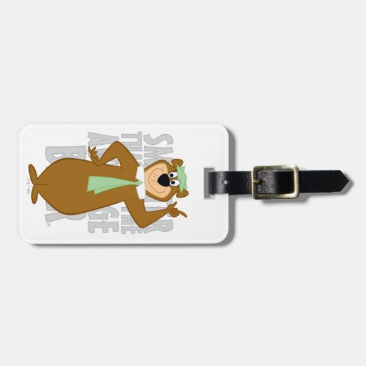 ヨギ頭が切れるは平均熊より ラゲッジタグ (正面横)