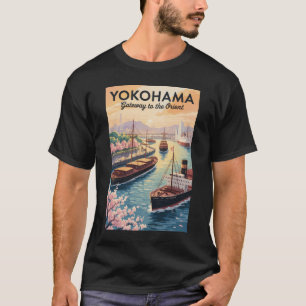 ヨコハマ日本イラスト旅行アートヴィンテージ Tシャツ