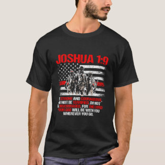 ヨシュア記19節 シン・レッド・ライン消防士の聖書の詩 Tシャツ