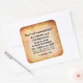 ヨシュア記1:9 強く、また勇敢たれ、聖書の名言 スクエアシール (封筒)