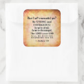 ヨシュア記1:9 強く、また勇敢たれ、聖書の名言 スクエアシール (バッグ)
