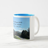 ヨシュア1:9あなたの神なる主はあなた方と共にある ツートーンマグカップ (正面右)