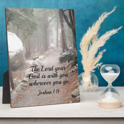 ヨシュア1:9あなたの神なる主はあなた方と共にある… フォトプラーク (側面)