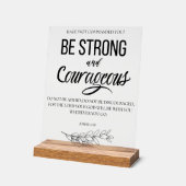 ヨシュア1:9強く勇敢なクリスチャンになれ アクリルサイン (傾斜)