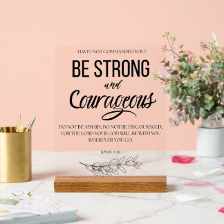 ヨシュア1:9強く勇敢なクリスチャンになれ アクリルサイン