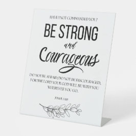 ヨシュア1:9強く勇敢なクリスチャンになれ 台座サイン