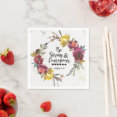 ヨシュア1:9強く勇気あるフローラリース スタンダードカクテルナプキン (インサイチュ)