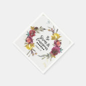 ヨシュア1:9強く勇気あるフローラリース スタンダードカクテルナプキン (角)