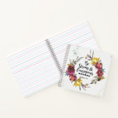 ヨシュア1:9強く勇気あるフローラリース ノートブック (内部)