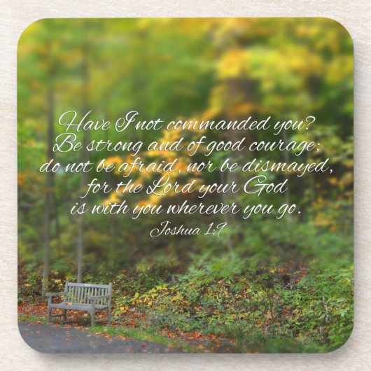 ヨシュア1:9聖書の聖句キリスト教聖なる書物、 経典 コースター (正面)